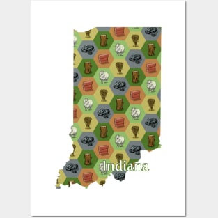 Indiana State Map Board Games Posters and Art